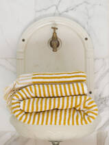 gestreepte handdoek mosterdgeel 170x90 cm