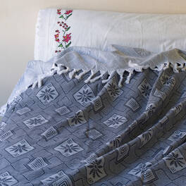 Subcategory: cotton blanket with fringe - baklava