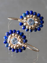earrings Ethnic lapis and blue crystal