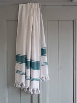 hammam towel white/petrol