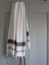 asciugamano hammam bianco/grigio scuro
