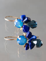 earrings Bee blue crystal, lapis