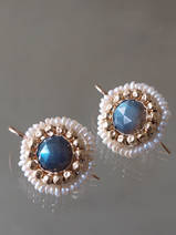 earrings Mandala labradorite and pearls