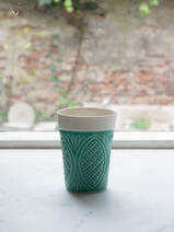 Beykoz Pineapple cup turquoise on white