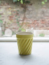 Beykoz Spiral cup yellow on white