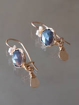 earrings Crown labradorite and pearls