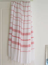 asciugamano hamam bianco/rosso pietra