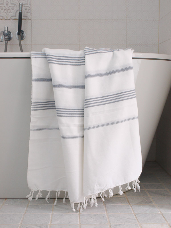 asciugamano hammam bianco/grigio