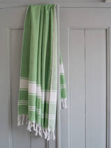asciugamano hammam verde pistacchio/bianco
