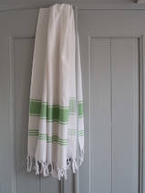 asciugamano hammam bianco/verde pistacchio