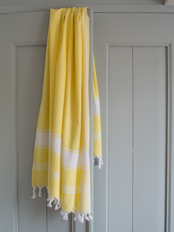 asciugamano hammam giallo/bianco