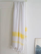 asciugamano hammam bianco/giallo