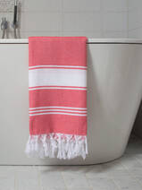 hammam towel coral red/white