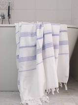 asciugamano hammam bianco/lilla