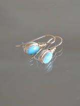 earrings Wire mini, turquoise