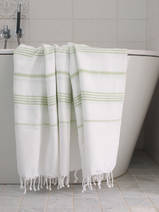 asciugamano hammam bianco/verde chiaro