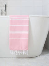 asciugamano hammam polvere rosa/bianco