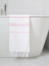 hammam towel white/powder pink