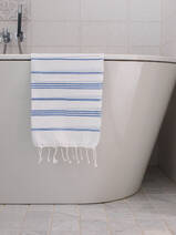 asciugamano hammam bianco/blu greco
