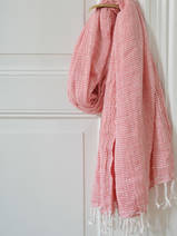 hammam double layered towel brick red