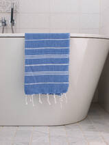 asciugamano hammam blu greco/bianco