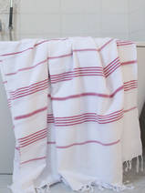 hammam towel white/cerise