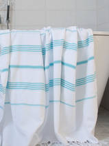 asciugamano hammam bianco/acqua