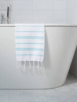asciugamano hammam bianco/acqua
