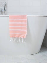 hammam towel dark peach/white