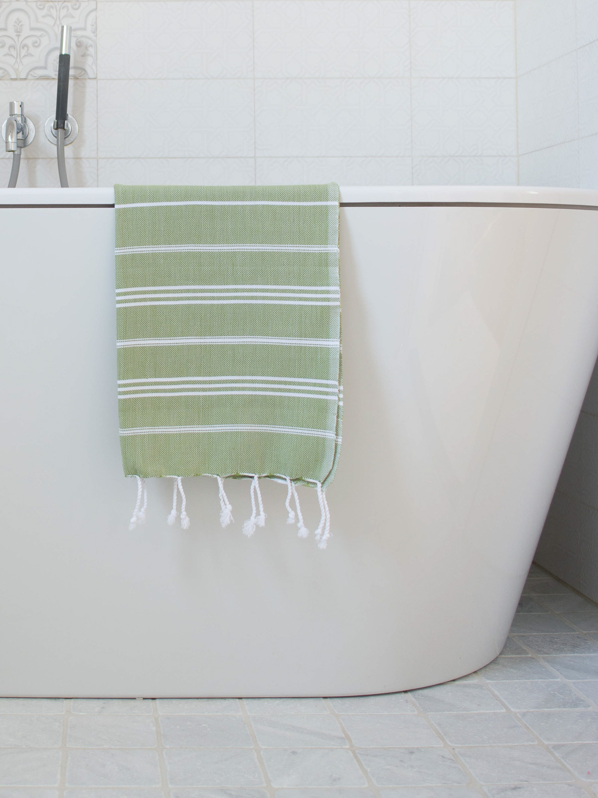 hammam towel moss-green/white