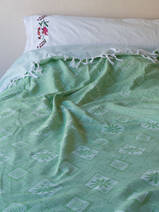 couvre-lit d'été vert pistache