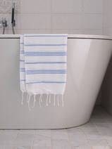 asciugamano hammam bianco/blu lavanda