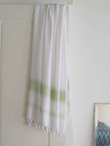 asciugamano hammam bianco/verde chiaro