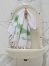 hammam towel white/pistachio green