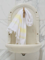 hammam towel 100x50cm white/lemon yellow