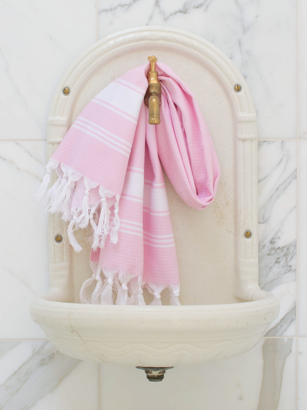 asciugamano hamam rosa/bianco
