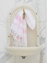 hammam towel white/pink