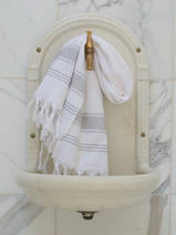 hammam towel white/light grey