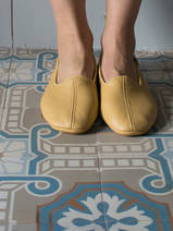leather house slippers - yellow