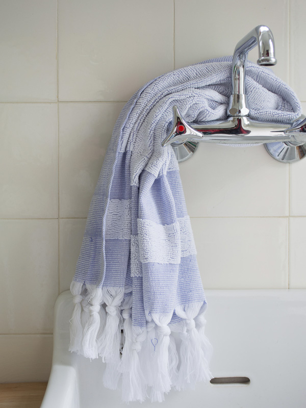 hammam towel with terry cloth, parliament blue