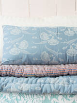 pillow 70x35 cm blue with silver-grey