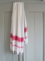 asciugamano hammam bianco/rubino