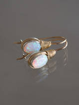 boucles d'oreilles Wire mini, opale 