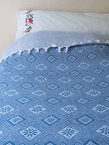 couvre-lit d'été bleu marine