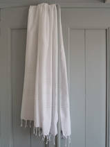 hammam towel white shiny stripes