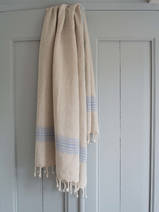 linen hamam towel blue striped