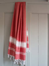 hammam towel brick red/white
