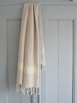 linen hamam towel lemon yellow striped