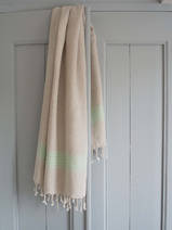 linen hamam towel fresh green striped