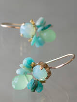 earrings Bee green crystal, turquoise